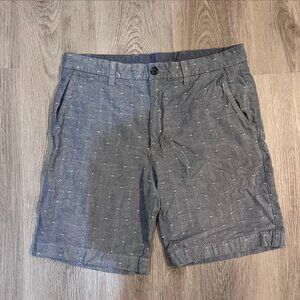 Roundtree & Yorke Gray Embroidered Pattern Chino Shorts Size 34